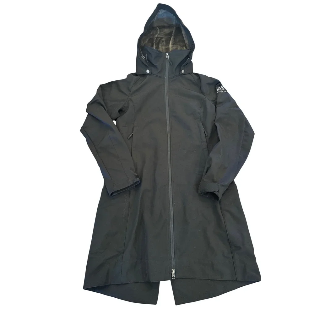 Mountain Horse Women Black Softshell Fleece Lined Riding Parka Jacket Small NWT